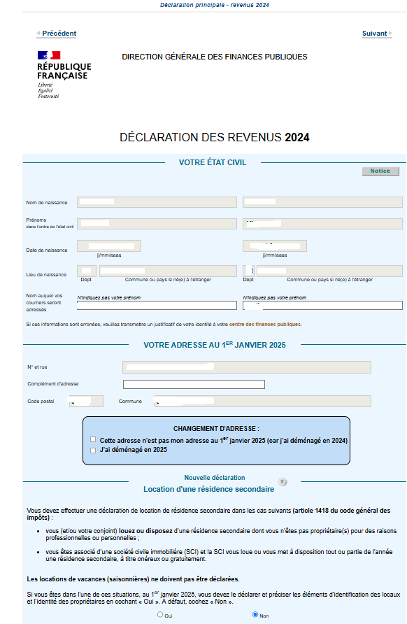 Etat civil et adresse