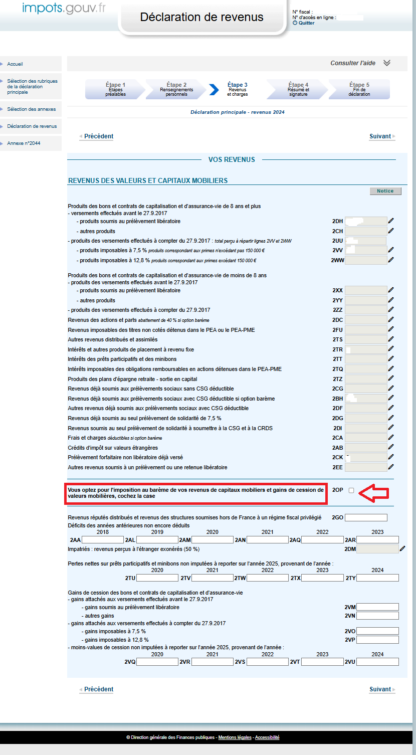 Revenu des capitaux mobiliers 1