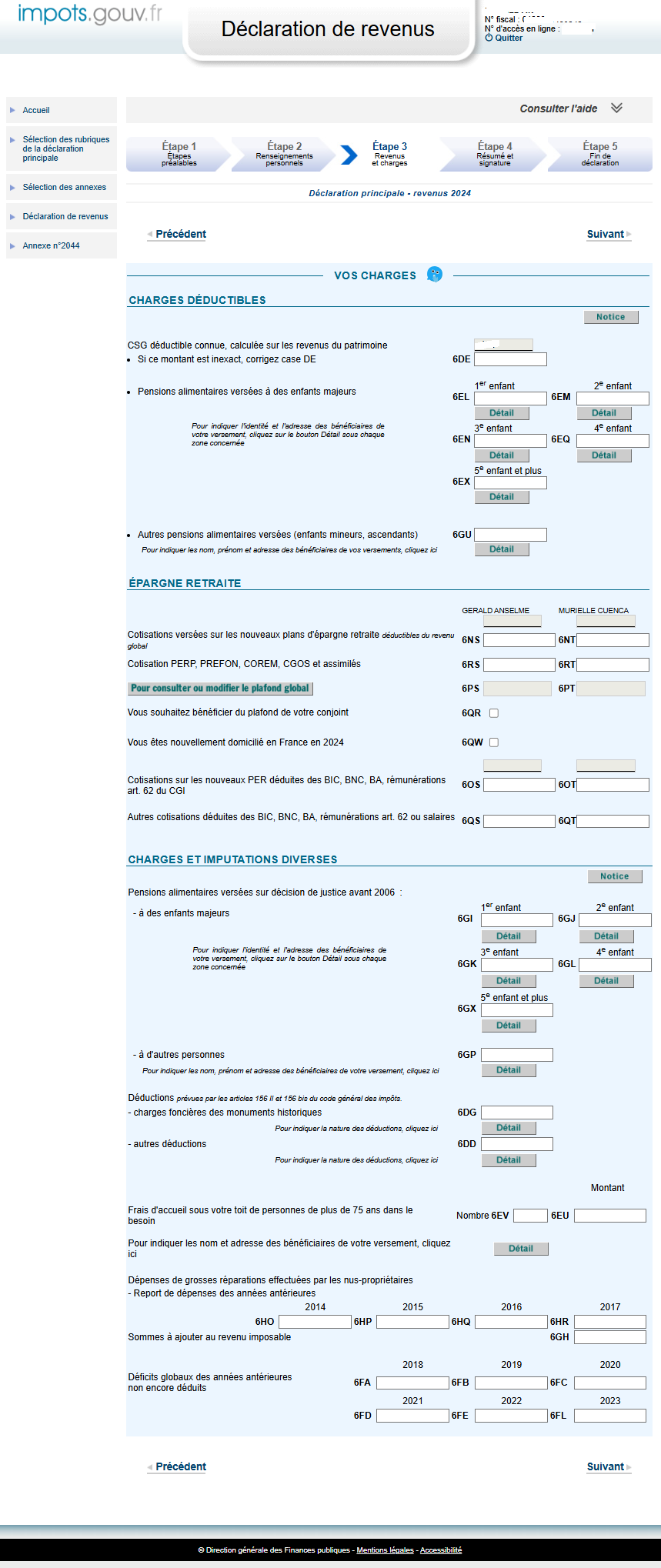 charge déductible et epargne retraite