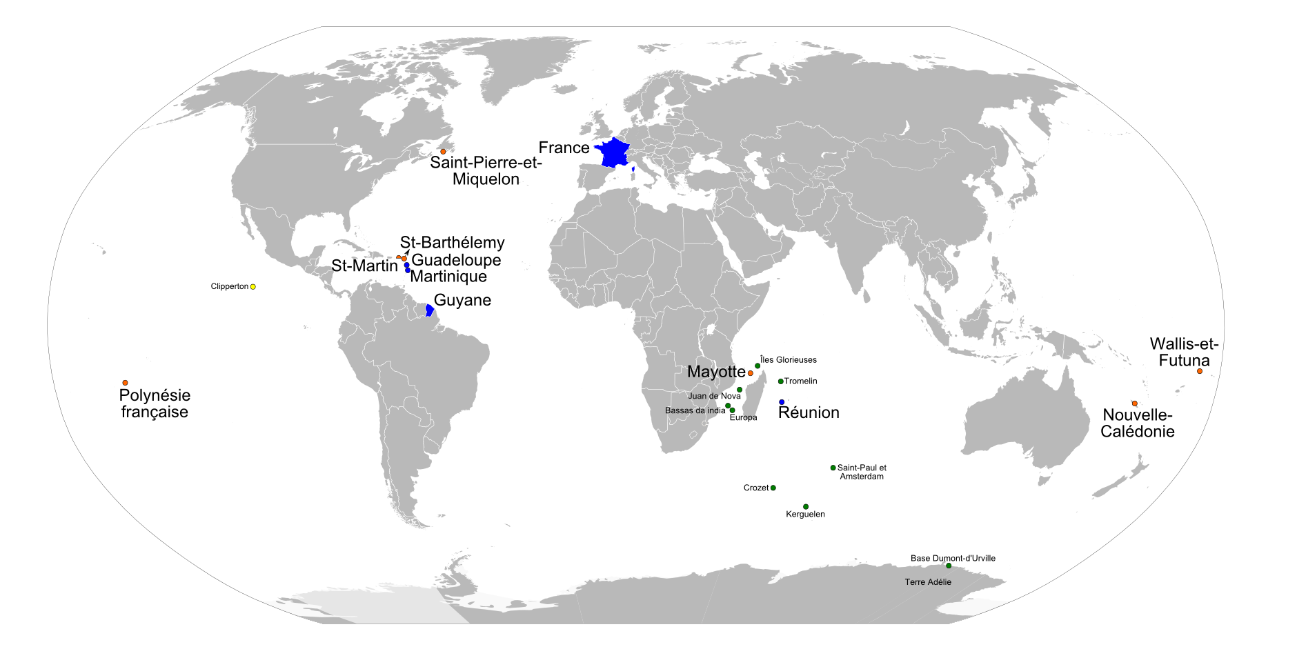 Carte-France-Outre-Mer-DOM-TOM carte monde et des territoires français